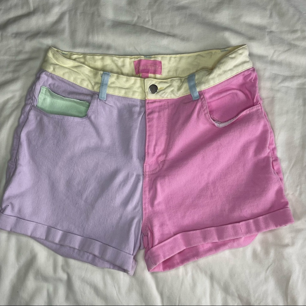 Sugar Thrillz Color Block High Waist shorts - Size L